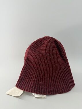 Cos Burgundy Ribbed Wool Blend Bucket Hat